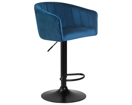 Стул барный DOBRIN DARCY BLACK, синий велюр (1922-20)
