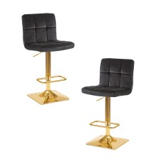 Набор 2 шт Стул барный DOBRIN GOLDIE, черный велюр (MJ9-101)