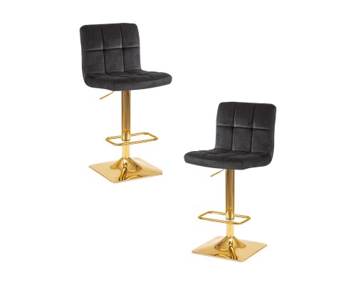 Набор 2 шт Стул барный DOBRIN GOLDIE, черный велюр (MJ9-101)