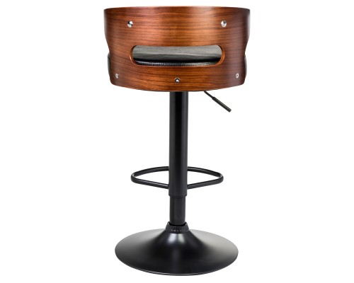 Набор 2 шт Стул барный DOBRIN FRED BLACK, коричневое дерево, чёрный