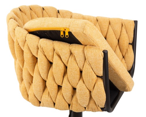 Набор 2 шт Стул барный DOBRIN LEON, жёлтая ткань (LAR 275-8)