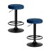 Набор 2 шт Табурет барный DOBRIN BRUNO BLACK, синий велюр (MJ9-117)