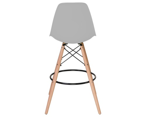 Стул барный DOBRIN DSW BAR, ножки светлый бук, цвет сиденья светло-серый (GR-01)