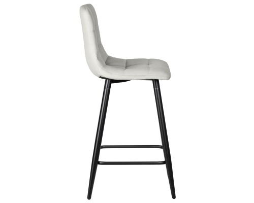 Набор 2 шт Стул полубарный DOBRIN OLIVIA, черные матовые ножки, светло-серый велюр (108-52)