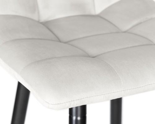 Набор 2 шт Стул полубарный DOBRIN OLIVIA, черные матовые ножки, светло-серый велюр (108-52)