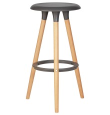 Табурет барный DOBRIN ROYCE, ножки светлый бук, цвет темно-серый (GR-04)