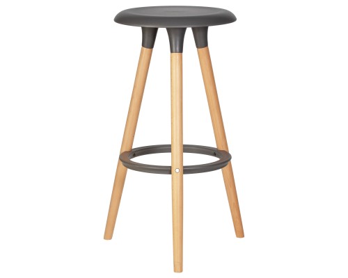 Табурет барный DOBRIN ROYCE, ножки светлый бук, цвет темно-серый (GR-04)