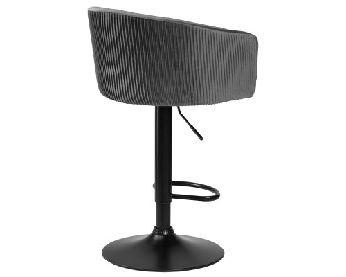 Стул барный DOBRIN DARCY BLACK, серый велюр (1922-19)