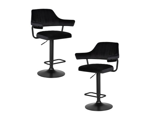 Набор 2 шт Стул барный DOBRIN CHARLY BLACK, черный велюр (MJ9-101)