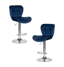 Набор 2 шт Стул барный DOBRIN BARNY, синий велюр (MJ9-117)