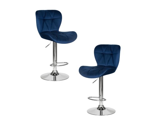 Набор 2 шт Стул барный DOBRIN BARNY, синий велюр (MJ9-117)