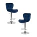 Набор 2 шт Стул барный DOBRIN BARNY, синий велюр (MJ9-117)