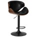 Стул барный DOBRIN KARTER BLACK, коричневый орех дерево (BWW), черный PU