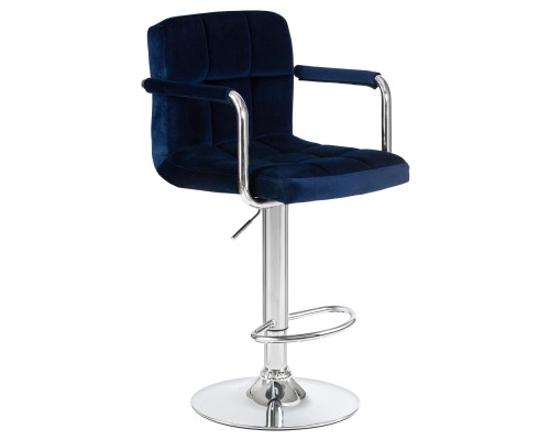 Набор 2 шт Стул барный DOBRIN KRUGER ARM, синий велюр (MJ9-117)