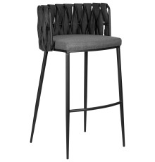 Стул барный DOBRIN AMELIA, серая ткань (F-48), темно-серый винтажный PU (MF-12)