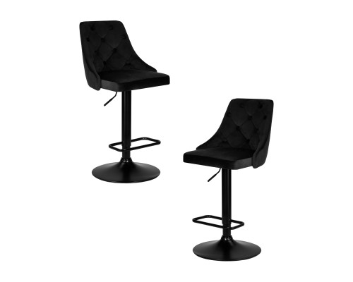 Набор 2 шт Стул барный DOBRIN JOSEPH BLACK, черный велюр (MJ9-101)
