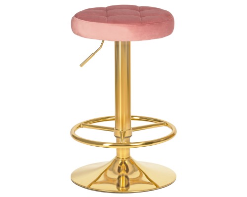 Набор 2 шт Табурет барный DOBRIN BRUNO GOLD, пудрово-розовый велюр (MJ9-32)