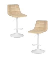 Набор 2 шт Стул барный DOBRIN TAILOR WHITE, бежевый велюр (MJ9-10)