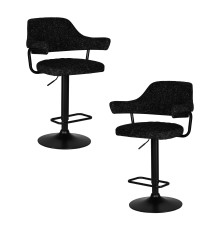 Набор 2 шт Стул барный DOBRIN CHARLY BLACK, черный твид (LEO18)
