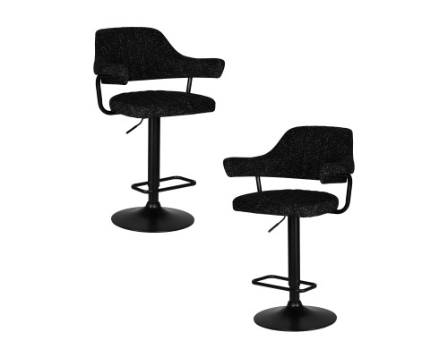 Набор 2 шт Стул барный DOBRIN CHARLY BLACK, черный твид (LEO18)
