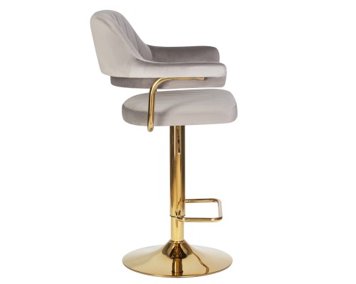 Набор 2 шт Стул барный DOBRIN CHARLY GOLD, серый велюр (MJ9-75)