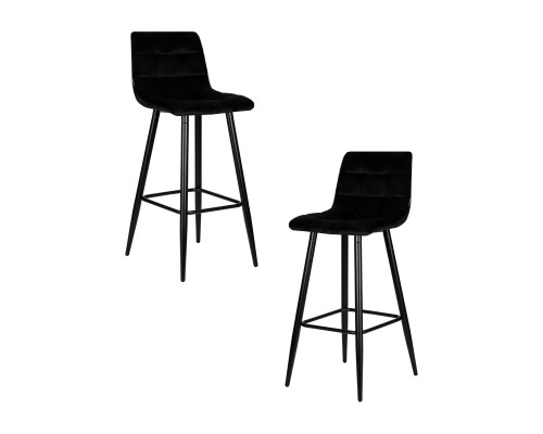 Набор 2 шт Стул барный DOBRIN NICOLE, черные матовые ножки, черный велюр (108-77)