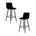 Набор 2 шт Стул барный DOBRIN NICOLE, черные матовые ножки, черный велюр (108-77)