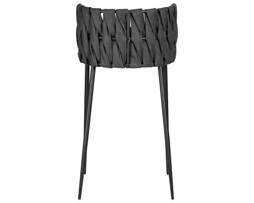 Стул барный DOBRIN AMELIA, серая ткань (F-48), темно-серый винтажный PU (MF-12)