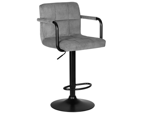 Набор 2 шт Стул барный DOBRIN KRUGER ARM BLACK, серый вельвет (LAR-E2041-25)