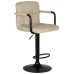 Набор 2 шт Стул барный DOBRIN KRUGER ARM BLACK, бежевый вельвет (LAR-E2041-04)