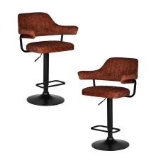 Набор 2 шт Стул барный DOBRIN CHARLY BLACK, терракотовый твид (LEO56)