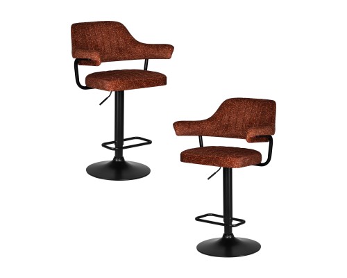 Набор 2 шт Стул барный DOBRIN CHARLY BLACK, терракотовый твид (LEO56)