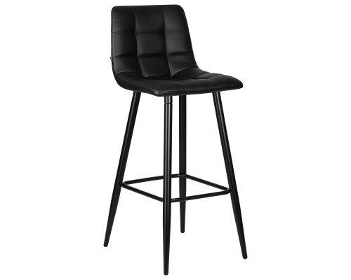 Набор 2 шт Стул барный DOBRIN NICOLE, черные матовые ножки, черная экокожа (P-01)