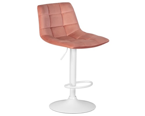 Стул барный DOBRIN TAILOR WHITE, пудрово-розовый велюр (MJ9-32)
