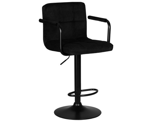 Набор 2 шт Стул барный DOBRIN KRUGER ARM BLACK, черный вельвет (LAR-E2041-52)