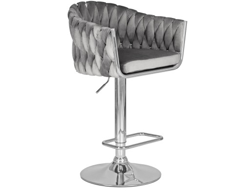 Набор 2 шт Стул барный DOBRIN MARCEL, серый велюр (MJ9-75)