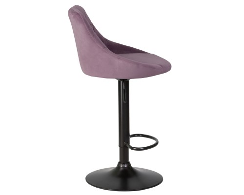 Стул барный DOBRIN LOGAN BLACK, пудрово-сиреневый велюр (MJ9-52)
