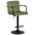 Набор 2 шт Стул барный DOBRIN KRUGER ARM BLACK, зеленый вельвет (LAR-E2041-7)