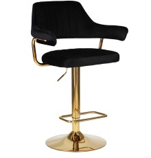 Стул барный DOBRIN CHARLY GOLD, черный велюр (MJ9-101)