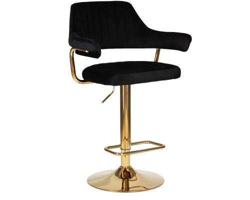 Стул барный DOBRIN CHARLY GOLD, черный велюр (MJ9-101)