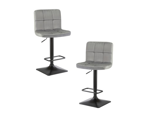 Набор 2 шт Стул барный DOBRIN DOMINIC, серый велюр (MJ9-75)