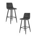 Набор 2 шт Стул барный DOBRIN NICOLE, черные матовые ножки, темно-серый велюр (108-91)
