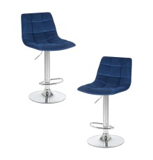 Набор 2 шт Стул барный DOBRIN TAILOR, синий велюр (MJ9-117)