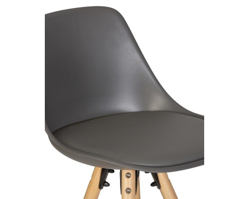 Стул полубарный DOBRIN RONNI, ножки светлый бук, тёмно-серый (GR-04)