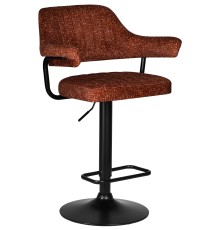 Стул барный DOBRIN CHARLY BLACK, терракотовый твид (LEO56)