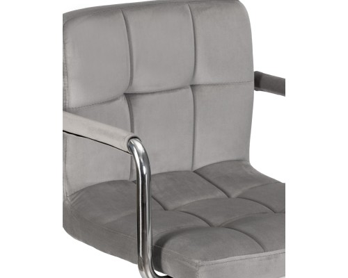 Набор 2 шт Стул барный DOBRIN KRUGER ARM, серый велюр (MJ9-75)