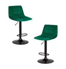 Набор 2 шт Стул барный DOBRIN TAILOR BLACK, зеленый велюр (MJ9-88)