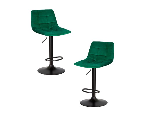 Набор 2 шт Стул барный DOBRIN TAILOR BLACK, зеленый велюр (MJ9-88)