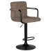 Стул барный DOBRIN KRUGER ARM BLACK, какао вельвет (LAR-E2041-05)