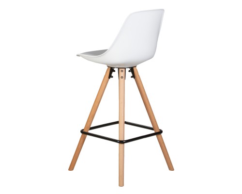 Стул полубарный DOBRIN RONNI, ножки светлый бук, белый (ZL-W-02)